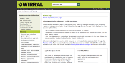 Wirral planning search